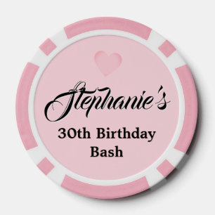 Jetons De Poker Rose élégant Tiffany Anniversaire Vaisselle