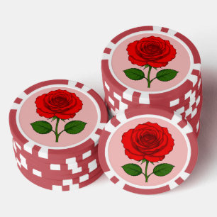 Jetons de poker Rose Rouge