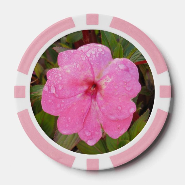 Jetons de poker roses de coutume de fleur (Recto)