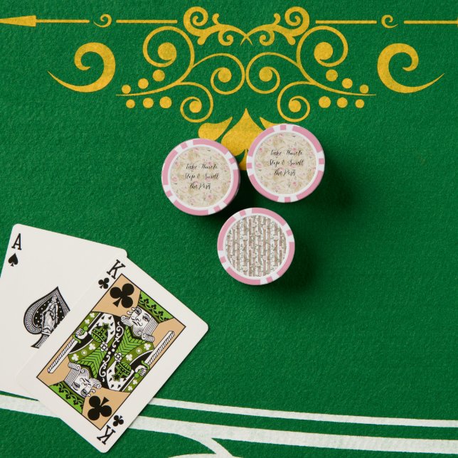 Jetons De Poker Roses Fleurs Roses (Table de poker (pile))