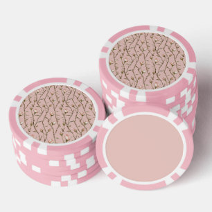 Jetons De Poker Roses Florales Rose Pâle