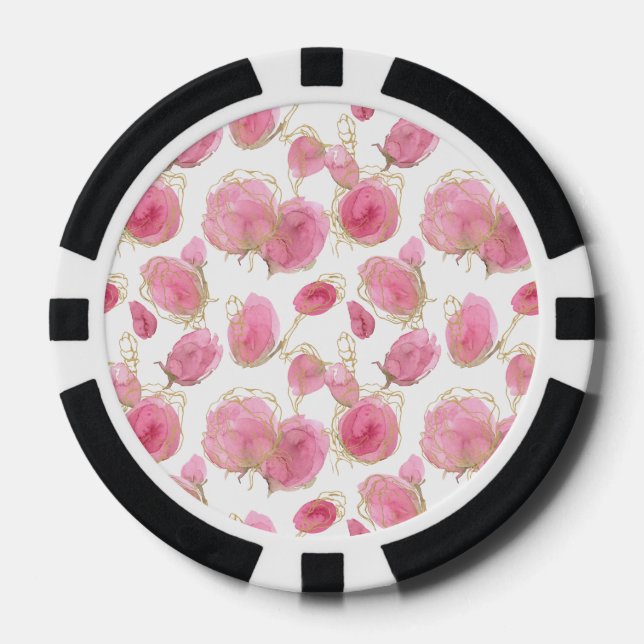 Jetons De Poker Roses roses (Recto)
