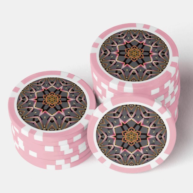 Jetons De Poker Rosette Dorée (Empiler)