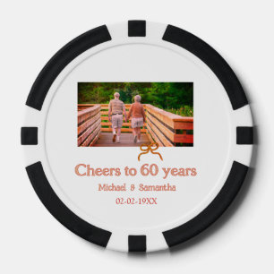 Jetons De Poker rouge ou noeud papillon félicitations pour les 60 