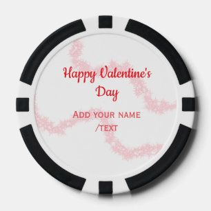 Jetons De Poker Rouge pailleté lignes joyeuse Saint-Valentin spira