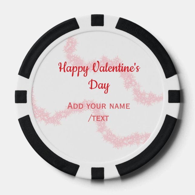 Jetons De Poker Rouge pailleté lignes joyeuse Saint-Valentin spira (Recto)