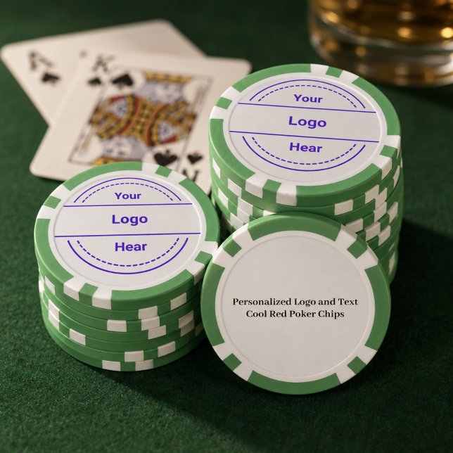 Jetons de poker rouges personnalisés avec logo et  (Créateur téléchargé)