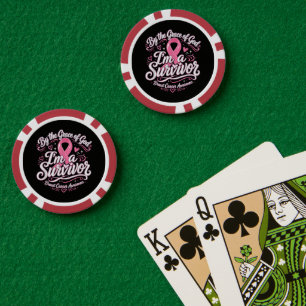 Jetons De Poker Ruban Rose Foi et Sensibilisation au Cancer du Sei