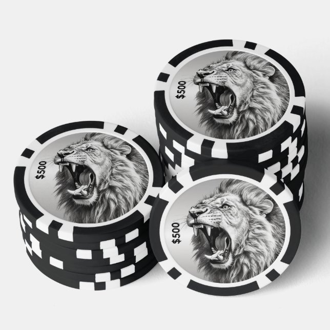 Jetons De Poker Rugissement du Lion  (Empiler)