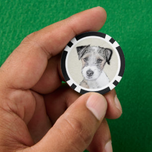 Jetons De Poker Russell Terrier Peinture rugueuse - Art Chien orig