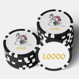 Jetons De Poker Sac à dos Snowman noir gld 10000 bande puce de pok