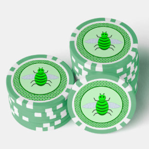 Jetons De Poker Saint Patricks Day Bee et Shamrocks