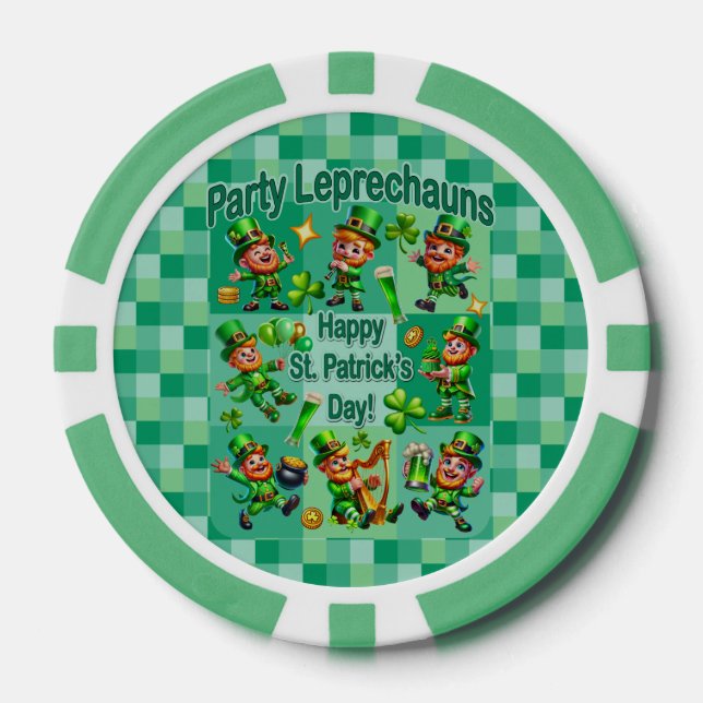 Jetons De Poker Saint Patrick's Day Fun Adorable "Party Leprechaun (Recto)