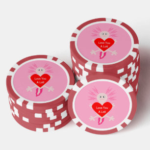Jetons De Poker Saint-Valentin Amour Coeur Axolotl