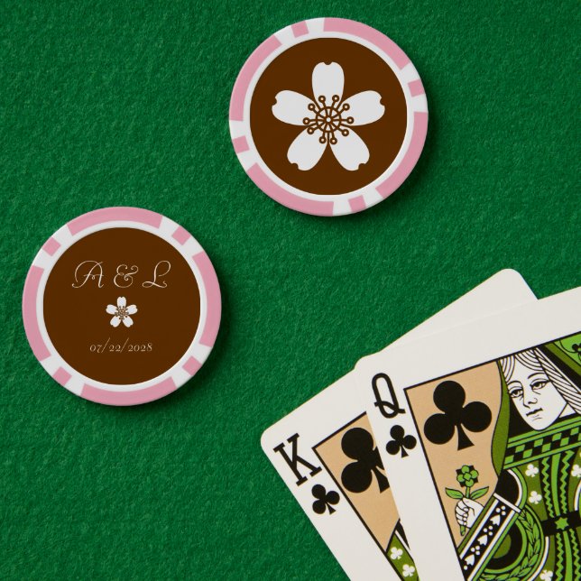 Jetons De Poker Sakura charmant au chocolat (Table de poker (double))
