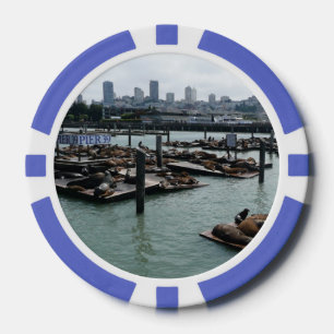 Jetons De Poker San Francisco et Pier 39 Sea Lions City Skyline