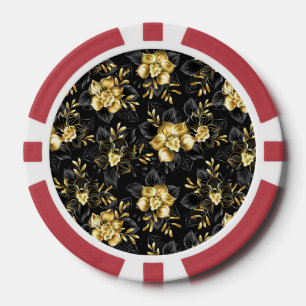 Jetons De Poker Sans couture avec orchidées de bijoux