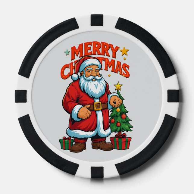 Jetons De Poker  Santa Claus Christmas  (Recto)