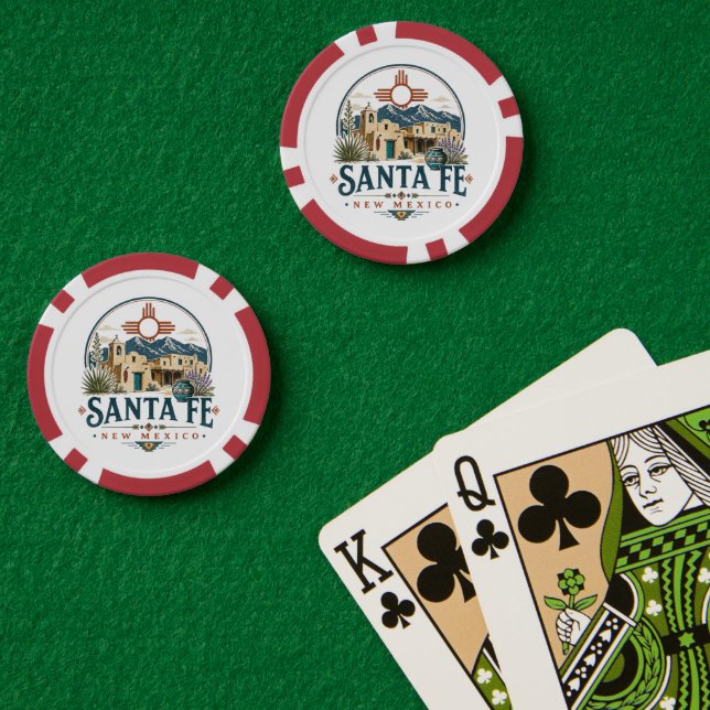 Jetons De Poker Santa Fe Nouveau-Mexique Architecture Adobe Sud-Ou (Table de poker (double))