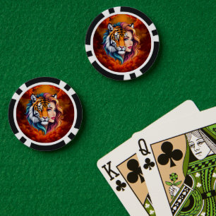 Jetons De Poker Sauvage en soi – Déesse de l'esprit du tigre. 