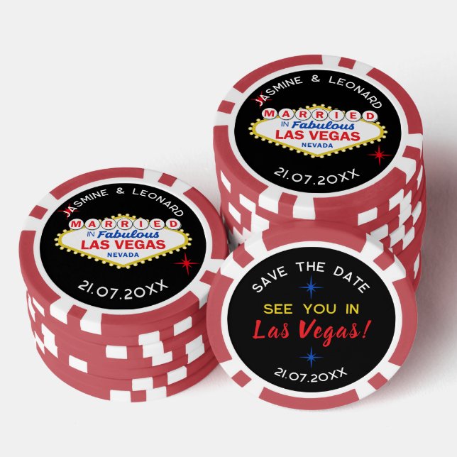 Jetons De Poker Save the Date Las Vegas Wedding Favor (Empiler)