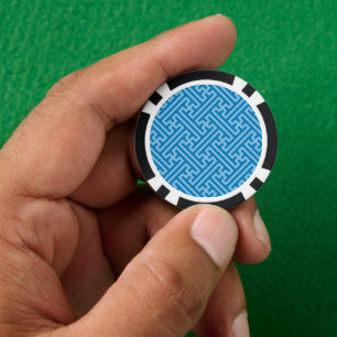 Jetons De Poker Sayagata motif, japonais, bleu et bleu bébé