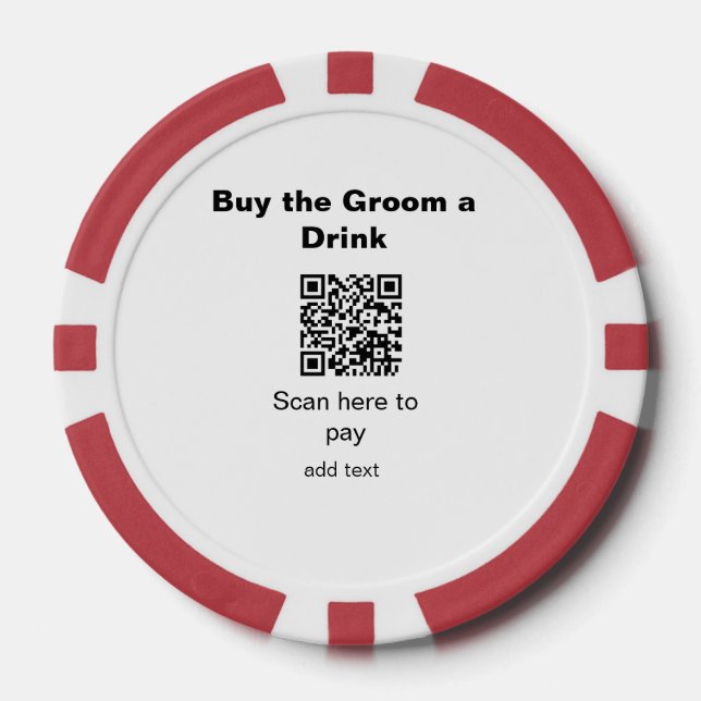 Jetons De Poker scannez le QR code pour payer une bière au marié t (Recto)