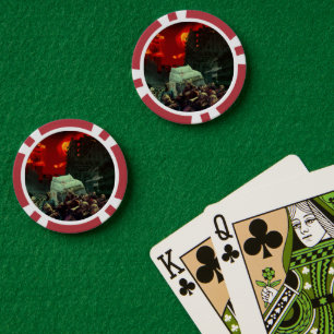 Jetons De Poker Scène d'Halloween apocalyptique de SlipperyJoe gra