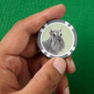 Jetons De Poker Schnauzer (Giant, Standard) Peinture - Chien Art