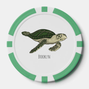 Jetons De Poker Sea turtle cartoon