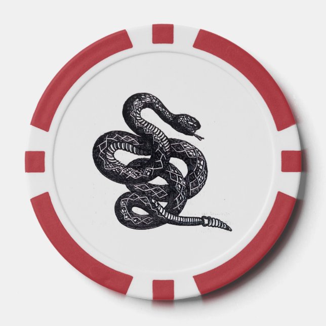 Jetons De Poker Serpent Crotalus Cascavella (Vipère à Piton Venime (Recto)