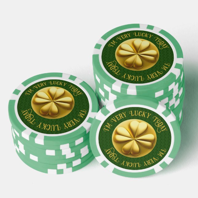 Jetons De Poker Shamrock doré personnalisé Saint Patrick's Day (Empiler)
