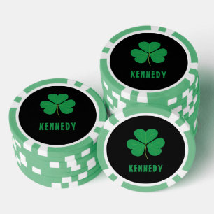 Jetons De Poker Shamrock Green Clover Irlande Celtic Irish Nom