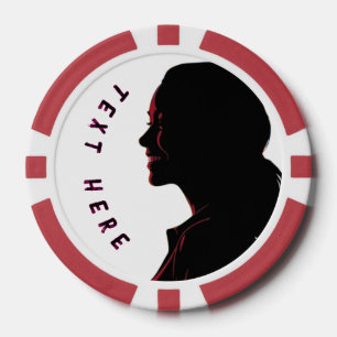 Jetons De Poker Shillouette de puces de poker fille avec texte per