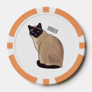 Jetons De Poker Siamese cat cartoon