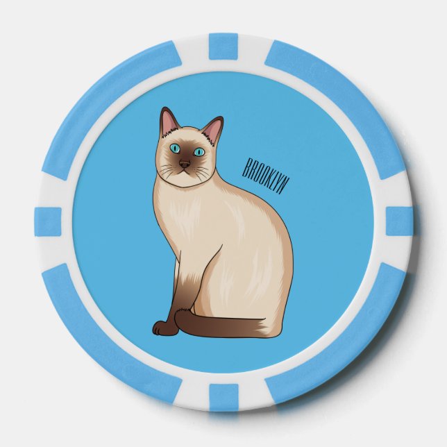 Jetons De Poker Siamese cat cartoon (Recto)