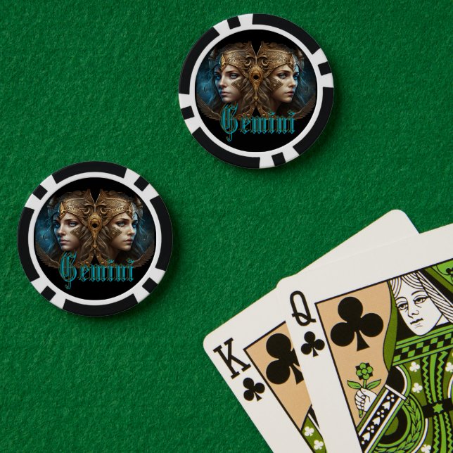 Jetons De Poker Signe du zodiaque Gémeaux (Table de poker (double))