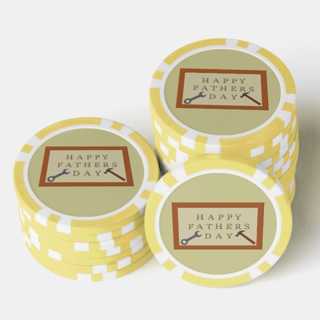 JETONS DE POKER SIGNE FÊTE DES PÈRES EN BOIS (Empiler)