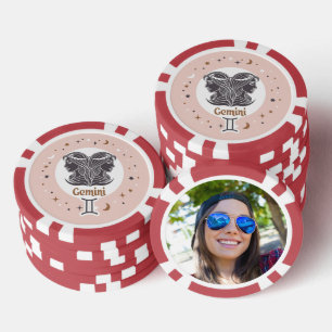 Jetons De Poker SIGNE Zodiaque Photo Personnalisée Gemini