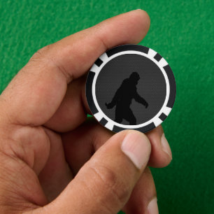 Jetons De Poker Silhouette Sasquatch sur l'impression en fibre de