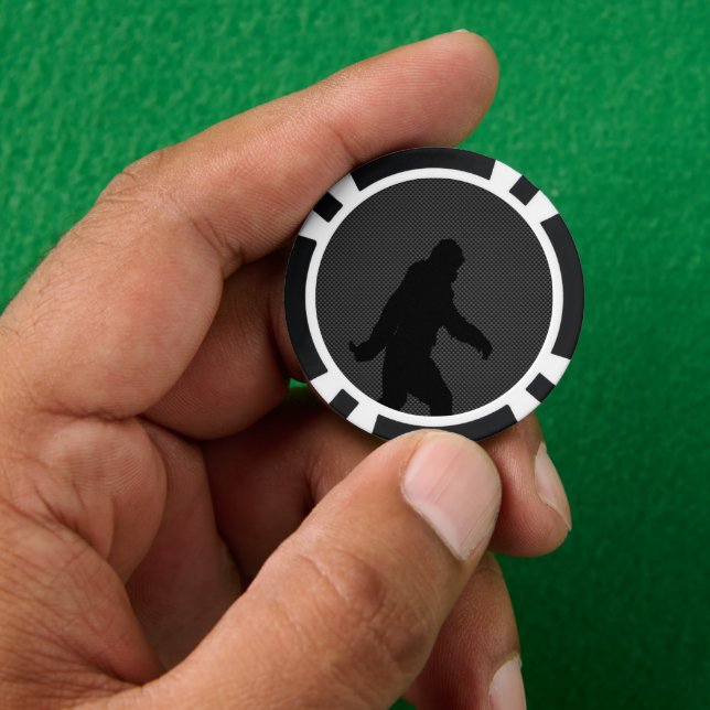 Jetons De Poker Silhouette Sasquatch sur l'impression en fibre de  (main)