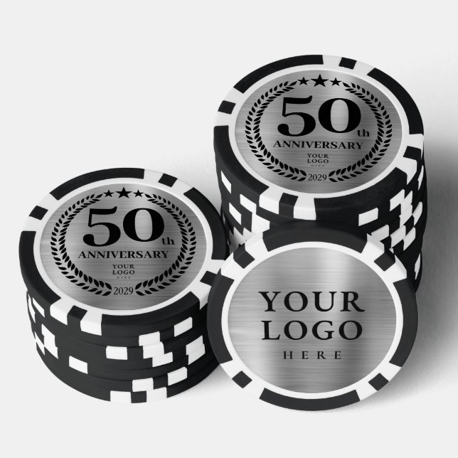 Jetons De Poker Silver Business 50th Anniversary (Empiler)