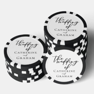 Jetons De Poker Simple Chic Écriture Mariage Personnalisé