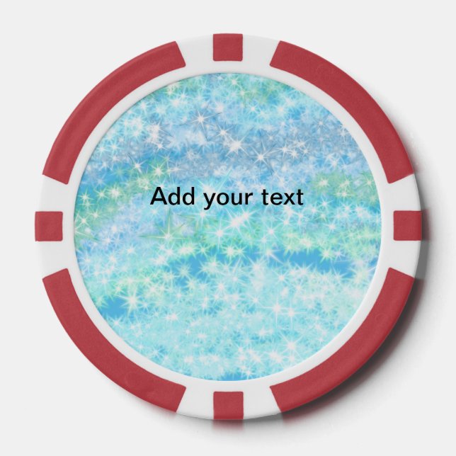 Jetons De Poker Simple ciel bleu brillant étoiles ajouter votre te (Recto)