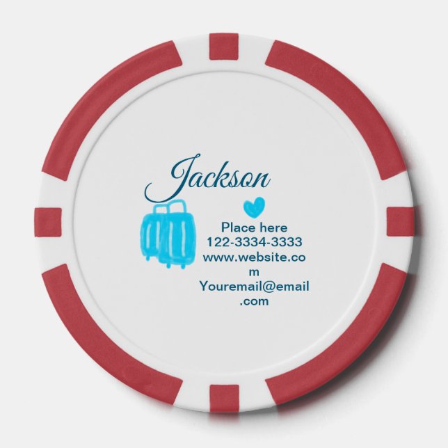 Jetons De Poker Simple minimum ajouter votre nom texte place ville (Recto)