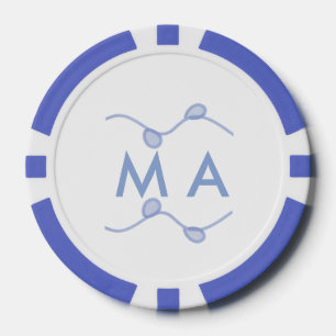 Jetons De Poker Simple monogramme ajoutez votre lettre de nom feui