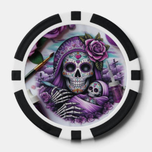 Jetons De Poker Skull sucre Skeleton Mère Chips de poker