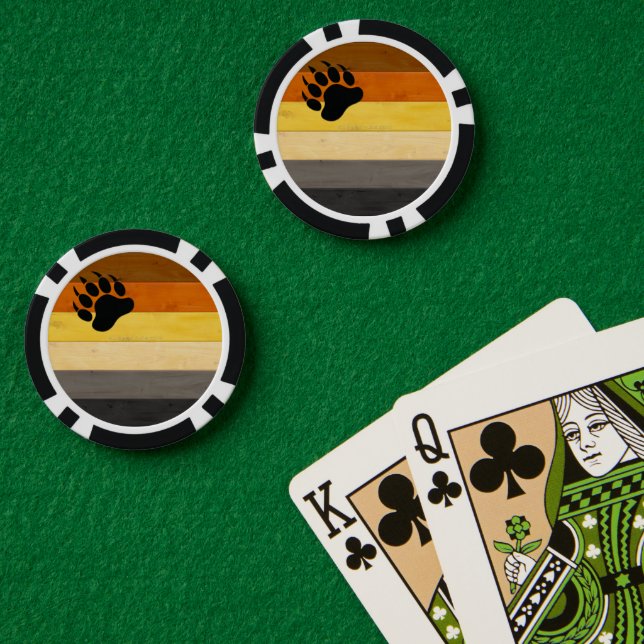 Jetons De Poker SlipperyJoe's Bear Pride drapeau de la texture du  (Table de poker (double))
