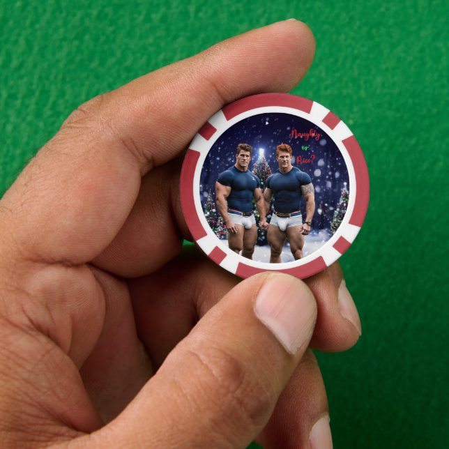 Jetons De Poker SlipperyJoe's décoré enneigé de Noël tre (main)