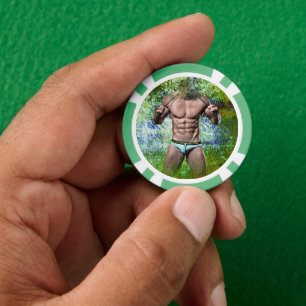 Jetons De Poker SlipperyJoe's homme adulte très musclé torse nu 